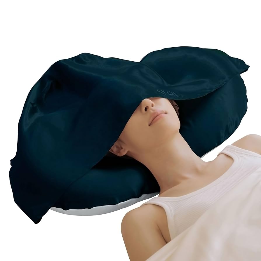 SILQA 生シルク×専用枕＝眠りながら美容 シルクセラムピロー 60×30cm ナイトキャップと枕がドッキングした夜のヘアケア「シルクセラム
